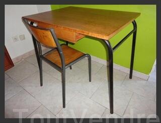 Bureau vintage+chaise style atelier année 50/60